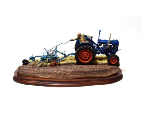 Border Fine Arts 'At the Vintage' (Fordson E27N Tractor), model No. B0517 by Ray Ayres, limited edition 673/2000, on wood bas