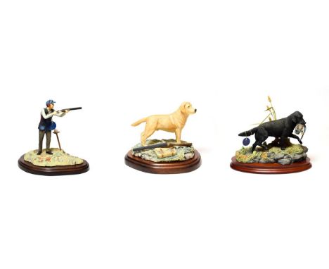 Border Fine Arts 'Good Retrieve', model No. B1363 by Keith Sherwin, limited edition 112/500, 'Pull' (Clay Pigeon Shooter), mo