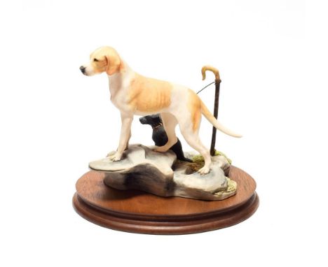 Border Fine Arts 'Fell Hound with Lakeland Terrier', model No. L92 by Mairi Laing Hunt, limited edition 263/750, on wood base