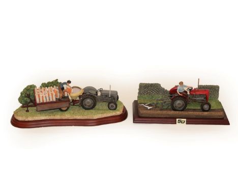 Border Fine Arts Studio Tractor Models for Massey Ferguson: 'Top Dressing', model No. A6349 by Ray Ayres and 'Autumn Ploughin