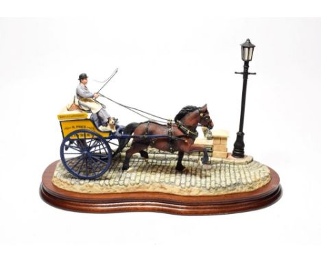 Border Fine Arts 'Delivered Warm' (Horse-drawn baker's van), model No. B0040 by Ray Ayres, limited edition 1133/1500, on wood