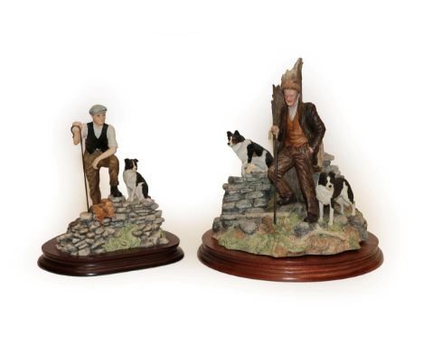 Border Fine Arts 'Flash &amp; Lightning' (Shepherd and Border Collies), model No. B0668, limited edition 322/1250 and 'Time f