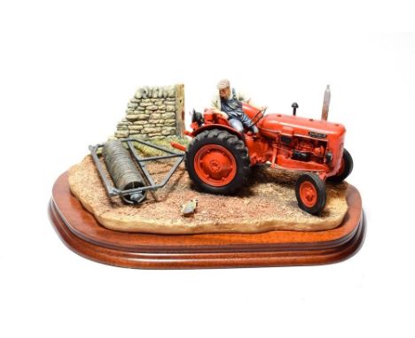 Border Fine Arts 'Turning with Care' (Nuffield Tractor), model No. B0094 by Ray Ayres, limited edition 1453/1750, on wood bas