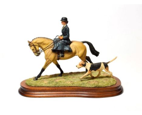 Border Fine Arts 'Elegance in the Field' (Rider and Horse), model No. L126 by Anne Wall, limited edition 154/950, on wood bas