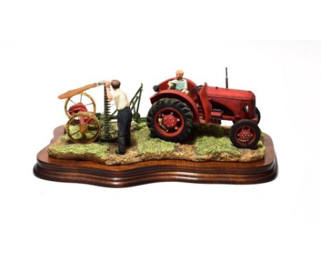 Border Fine Arts 'The First Cut' (David Brown Cropmaster), model No. JH70 by Ray Ayres, limited edition 488/1500, on wood bas