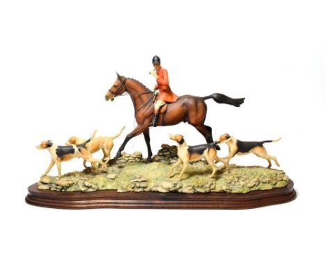 Border Fine Arts 'Gone Away' (Mounted Huntsman and four Hounds), model No. L71 by David Geenty, limited edition 514/750, on w
