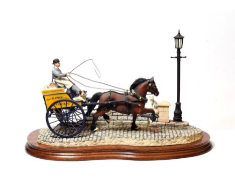 Border Fine Arts 'Delivered Warm' (Horse-drawn baker's van), model No. B0040 by Ray Ayres, limited edition 385/1500, on wood 