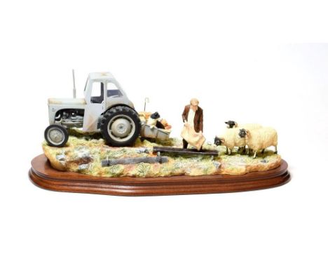 Border Fine Arts 'Frosty Morning' (Fergie TE20), model No. B0343 by Ray Ayres, limited edition 667/1750, on wood base, with b