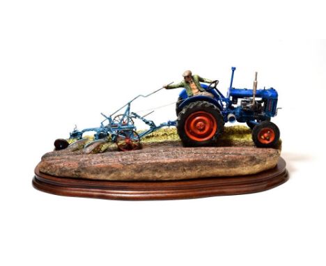 Border Fine Arts 'At the Vintage' (Fordson E27N Tractor), model No. B0517 by Ray Ayres, limited edition 371/2000, on wood bas