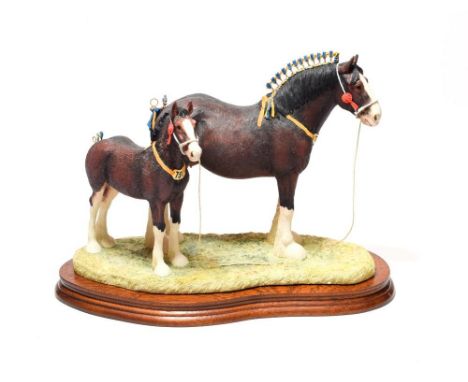 Border Fine Arts 'Champion Mare and Foal' (Shire Mare and Foal, Standard Edition), model No. B0334A by Anne Wall, limited edi