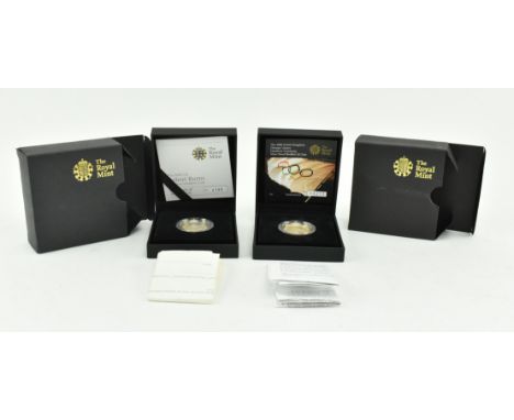 Two Royal Mint Silver Piedfort commemorative coins, comprising 2009 Robert Burns UK Silver Piedfort &pound;2 Coin with certif