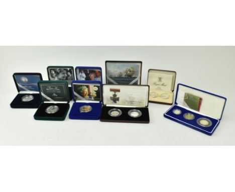 Royal Mint - a collection of silver commemorative coins, cased and with certificates. The lot comprising 1989 &pound;2 Piedfo