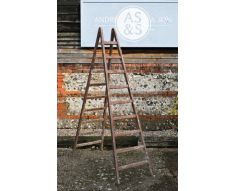 Vintage wooden fruit picker's ladder 