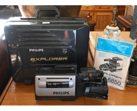 A Philips Explorer VKR 6850 VHS Camcorder in original hard-shell case (little used) 