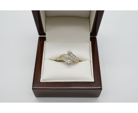 Brillant Ring Gelbgold 585/-, Brillanten ges. ca. 0,50 ct., gute Farbe und Reinheit, Ringgröße 58, 3,3gr.