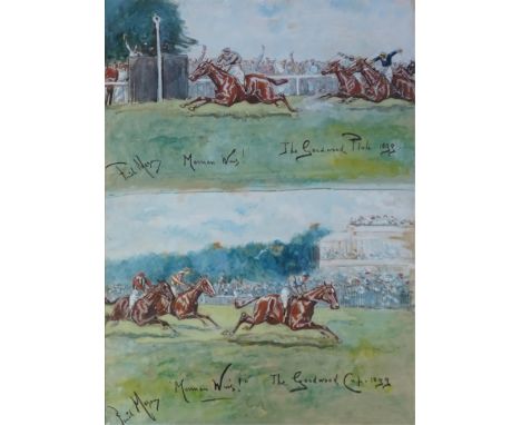 George Finch Mason (1850-1915) 'Double Event - Goodwood, 1899' 'Merman Wins! - The Goodwood Plate and The Goodwood Cup, 1899'
