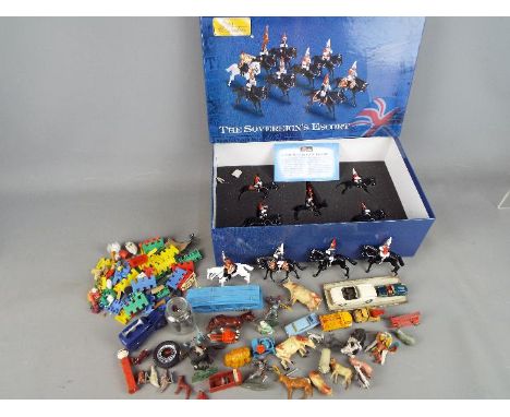 Britains, Matchbox - A mixed lot containing a small quantity of unboxed diecast, plastic figures, and a box of Britains soldi