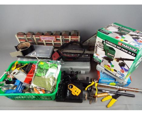 Javis, Powercraft, Parkside and others - A large collection of model railway making tools, accessories and scenic materials. 