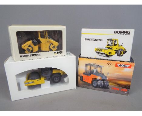 Joal, NZG, Kaster  - Four boxed 1:50 scale diecast construction rollers Lot consists of NZG #832 Hamm CRW 280; Joal #186 Atla