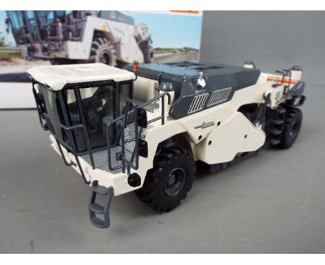 NZG - A boxed NZG #871 Wirtgen WR240 Cold Recycler &amp; Soil Stabilizer. The diecast model in white and grey appears to be i