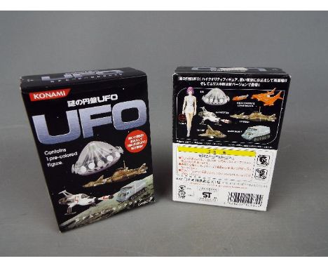 Gerry Anderson - UFO - a Konami miniature UFO model from Japan to include Lunar Carrier and Lunar Module, and Skydiver both m