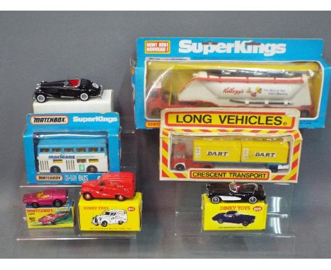 Matchbox, Crescent, Code Two Models - Seven boxed diecast model vehicles in various scales. Lot includes Matchbox Super kings