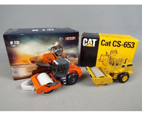 Conrad, NZG - Two boxed 1:50 scale diecast construction rollers Lot consists of NZG #868 Hamm H131; and Conrad #2889 Caterpil