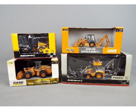 Ertl, Motorart - Four boxed diecast construction vehicles. Lot includes Ertl #14642 Case 621E Wheel Loader; Ertl #14394 Case 