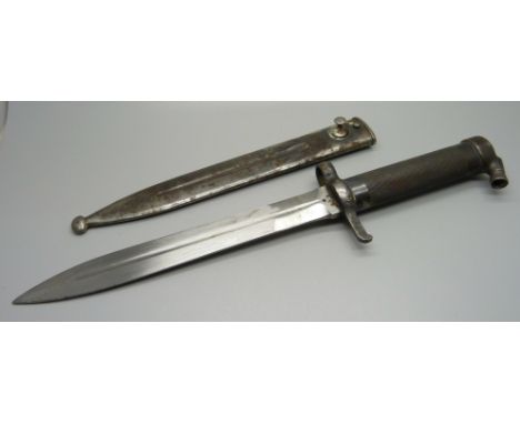 A Swedish EJ-AB Mauser bayonet with scabbard 