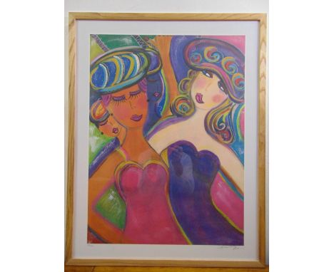 Barbara Katz Bierman framed and glazed limited edition lithograph titled Dazzling Dancers 363/400, signed bottom right, detai
