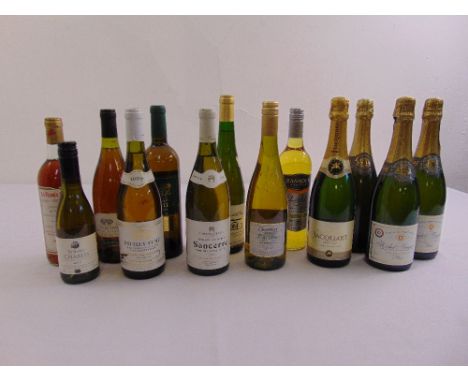 Four 75cl bottles of NV champagne and nine bottles of wine (13)