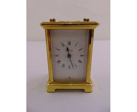 Bayard 8 day brass carriage clock of customary form with swing handle