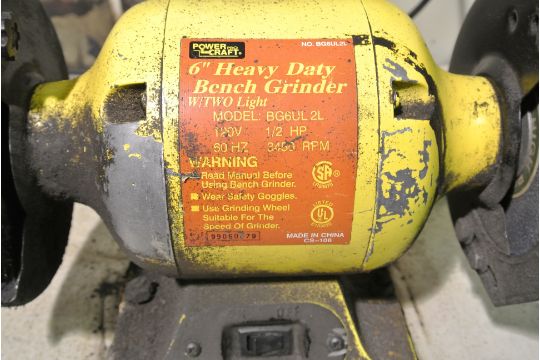Power Craft Bench Grinder Table And Mounted Chop Saw Table With