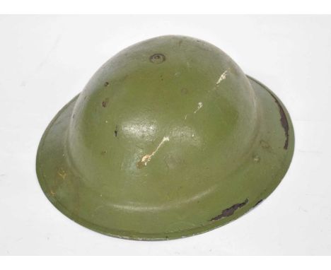 WWII British Brody Mk I helmet dated 1939 with original black oilcloth liner and remnants of original chin strap (a/f)