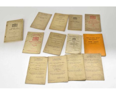 Quantity of British inter-war/WWII training manuals to include military map reading for the new Army 1940, Home Guard instruc