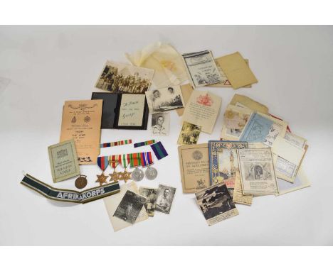 Second World War British medal group comprising 1939-45 Star, Africa Star with First Army clasp, Italy Star, Defence medal an