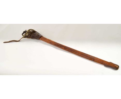 British Victorian 1845 pattern infantry Officer's sword with coated leather scabbard and frog, Victorian 'VR' cipher on blade