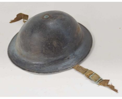 British WWII 1938 dated MK II Brodie steel helmet (a/f), chin strap snapped