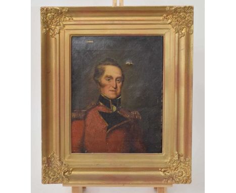 19th century framed oil on canvas portrait of Sir David Erskine of Dryburgh, born 1772, died 22 October 1837, in Captains uni