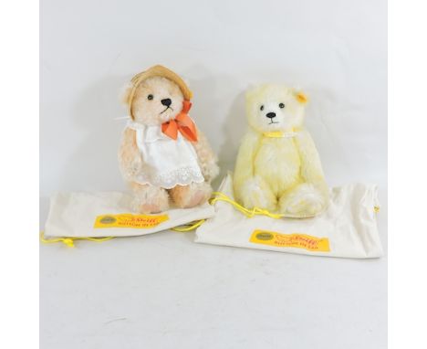 A modern Steiff teddy bear, 22cm tall, together with another similar 