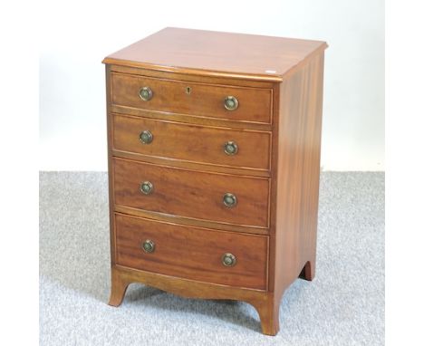 A 19th century mahogany bow front chest, containing four drawers, 49cm