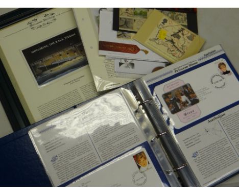 Danbury Mint official International tribute folder, First Day covers to Diana Princess of Wales, Lord of the Rings presentati