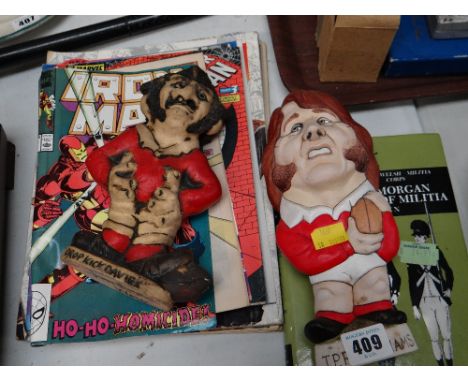 Two John Hughes Grogs - J P R Williams & Drop Kick Davies together with a parcel of vintage Marvel comics etc