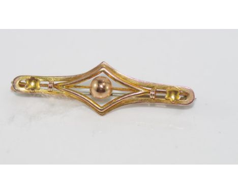 Vintage 9ct gold bar brooch weight: approx 2 grams