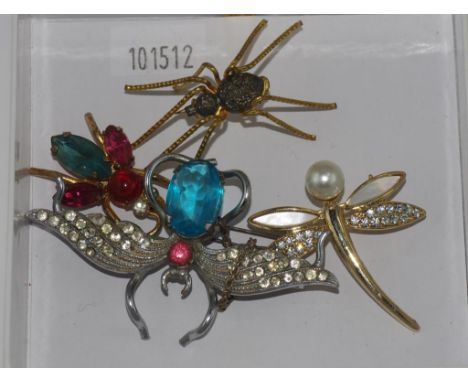 Four vintage insect brooches in include Coro