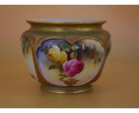 Royal Worcester handpainted posy vase circa 1912, 8cm high approx.