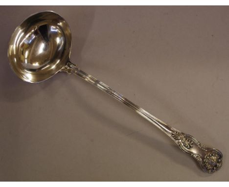 Sterling silver Kings pattern soup ladle hallmarked London 1845, maker Samuel Hayne & Dudley Cater, L33cm, 310grams approx