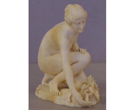 1920s art deco ivory kneeling nude figure H11cm approx. NB This item may not be exported without CITES documentation.