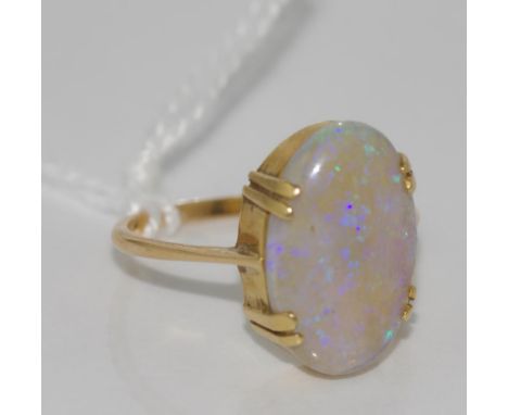 15ct gold & opal ring. size R/8-9, total weight 3.2gms.