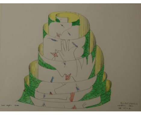 Charles Blackman (1928-) "Love Mystical Spiral" 1982, lithograph, signed in pencil lower right, 36cm x 47cm